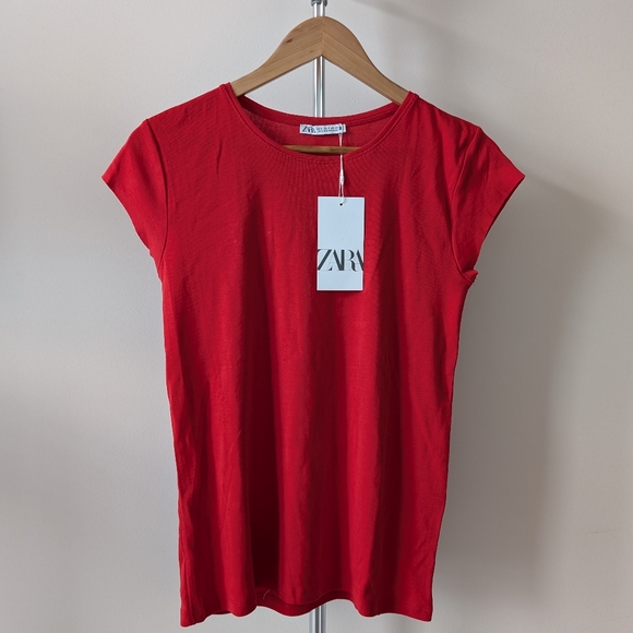 BNWT Zara Red Blouse - Picture 1 of 6